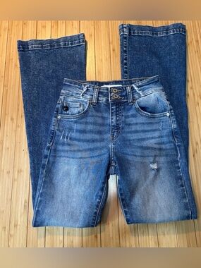 KanCan High Rise Double Button Wide Hem Flare Jean. Size 23. EUC.